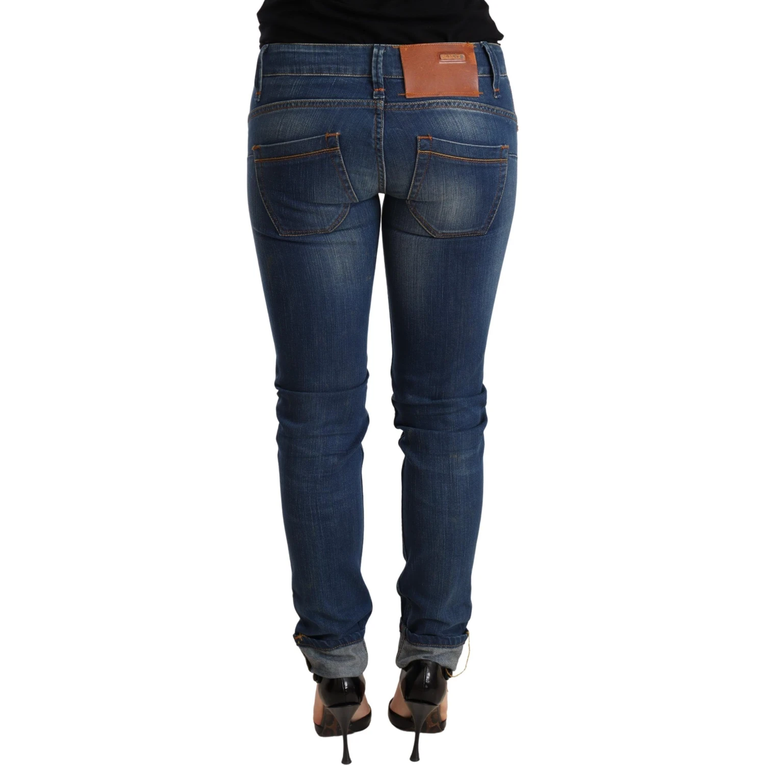 Blue Washed Low Waist Skinny Denim Jeans Pant
