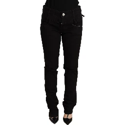 Black Low Waist Skinny Denim Jeans Trouser