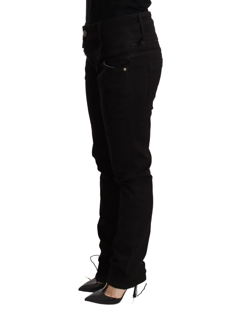 Black Low Waist Skinny Denim Jeans Trouser