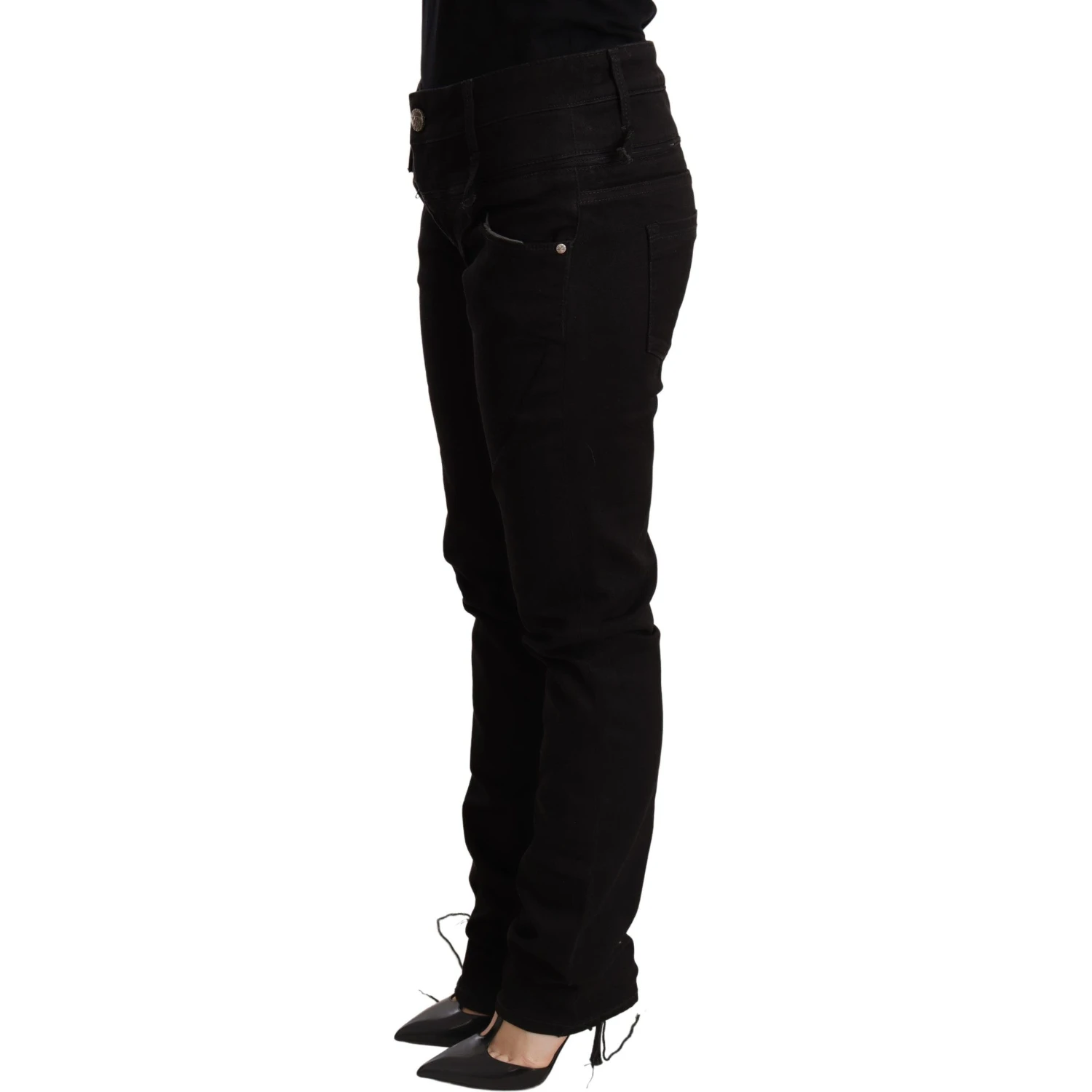 Black Low Waist Skinny Denim Jeans Trouser