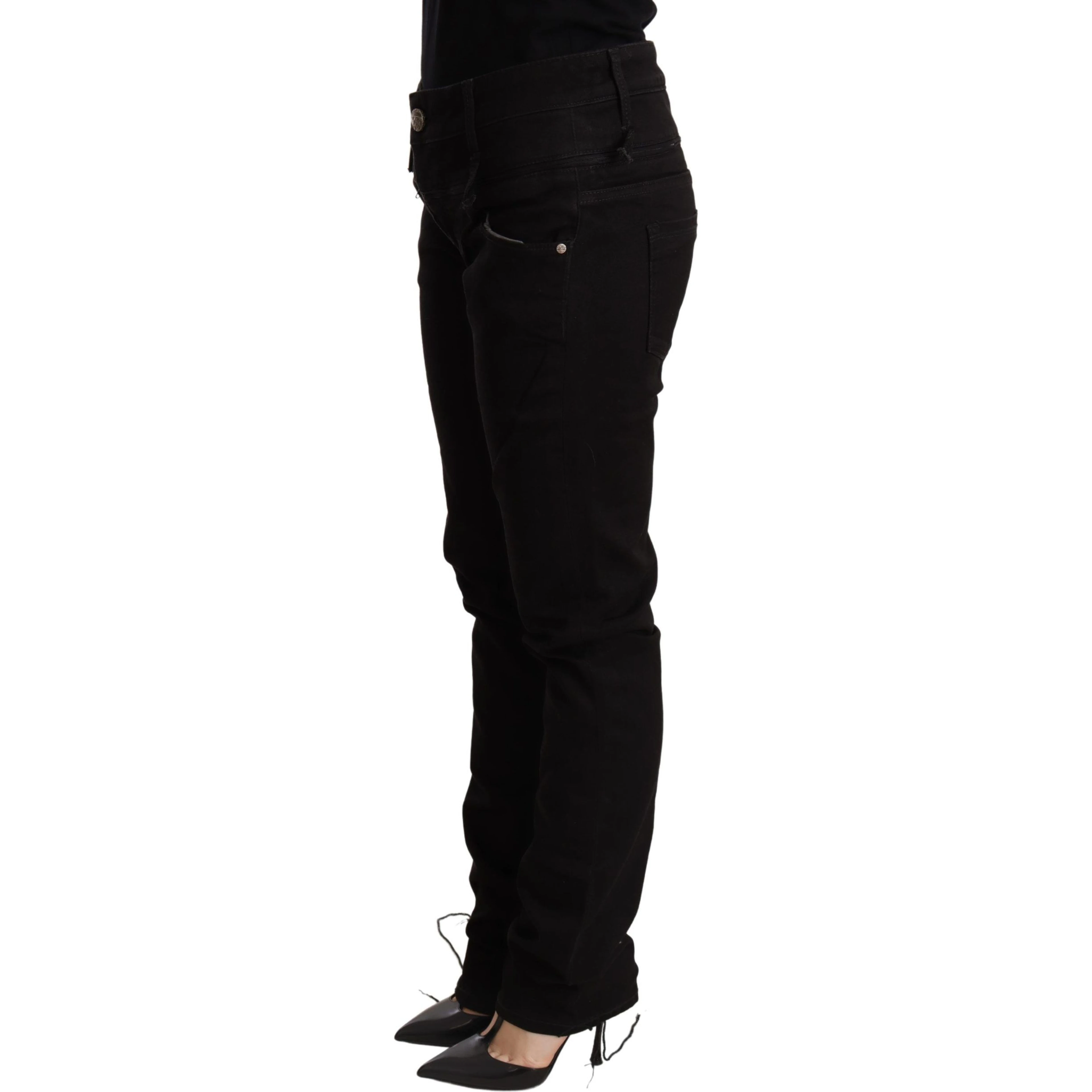 Black Low Waist Skinny Denim Jeans Trouser