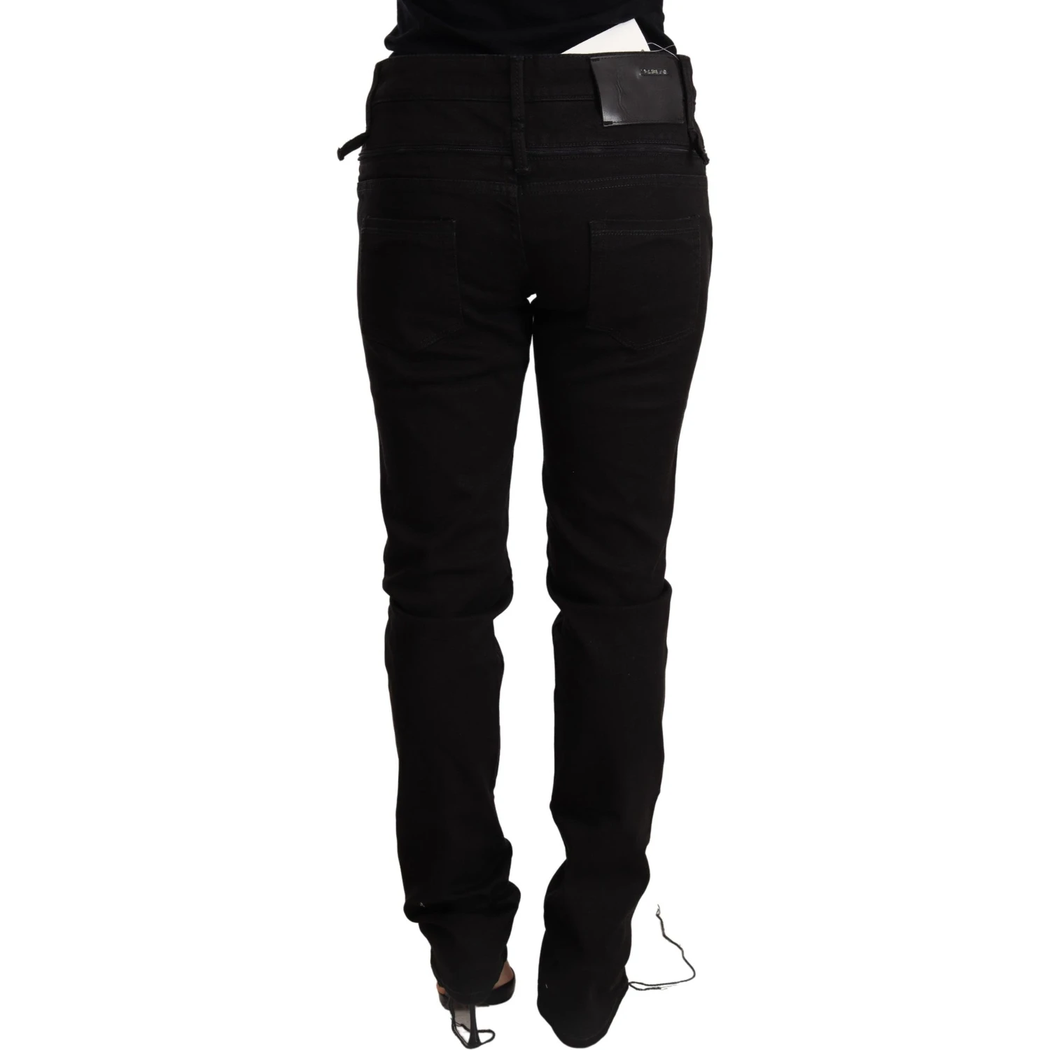 Black Low Waist Skinny Denim Jeans Trouser