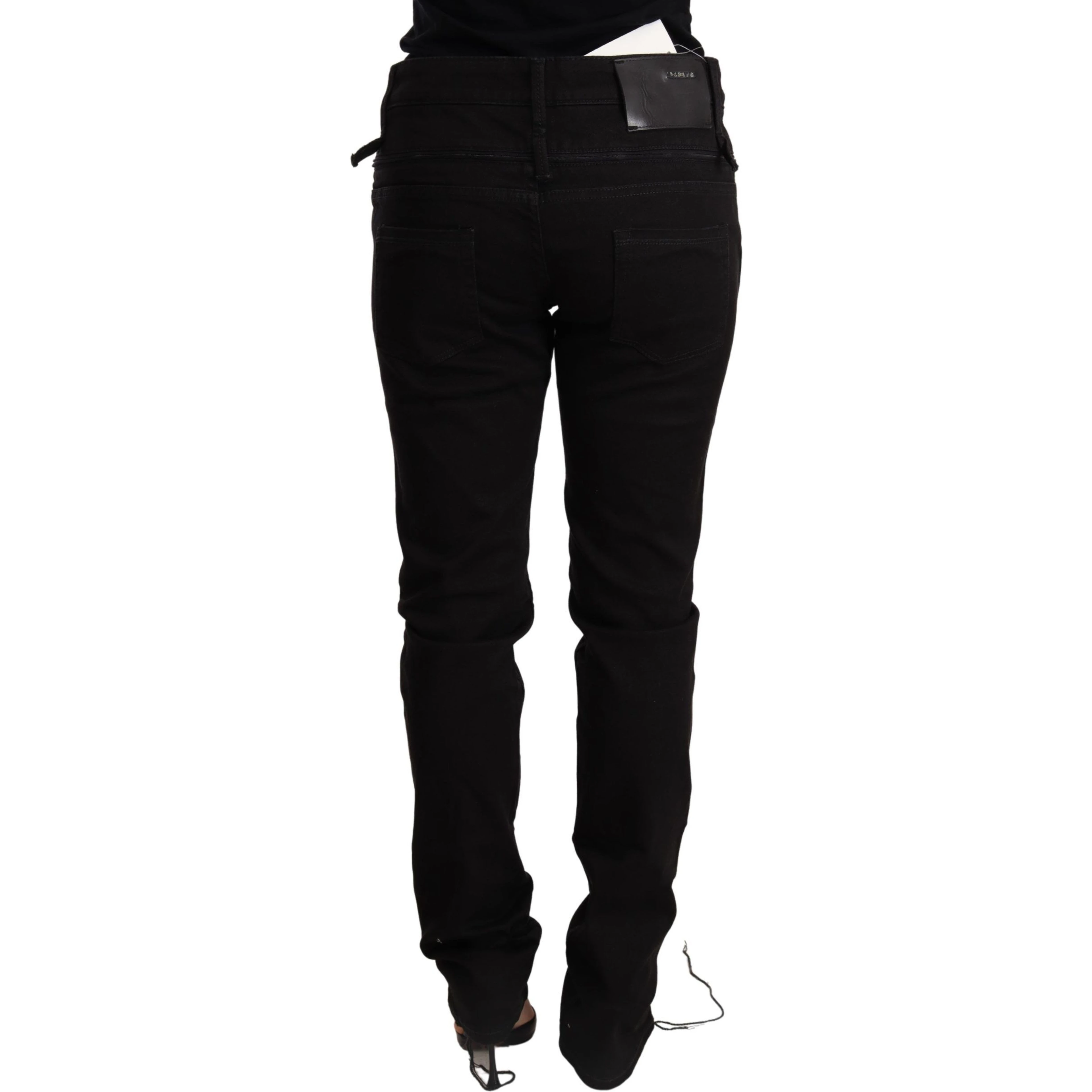 Black Low Waist Skinny Denim Jeans Trouser