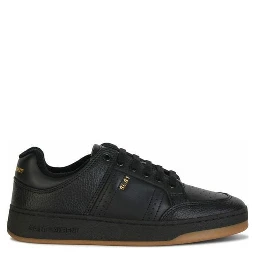 Black Calf Leather Low Top Sneakers
