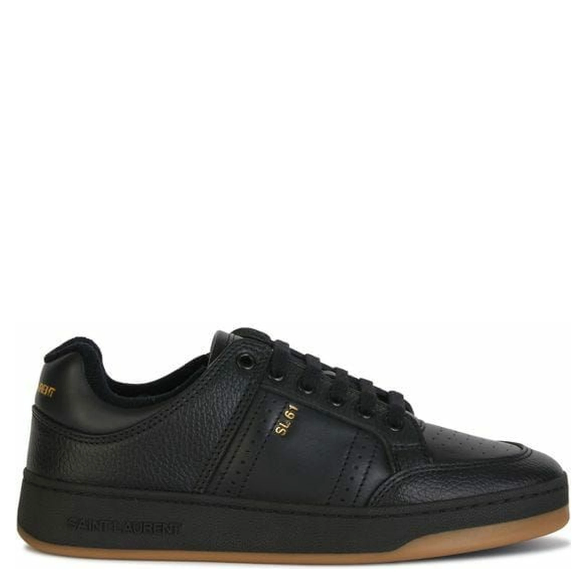 Black Calf Leather Low Top Sneakers