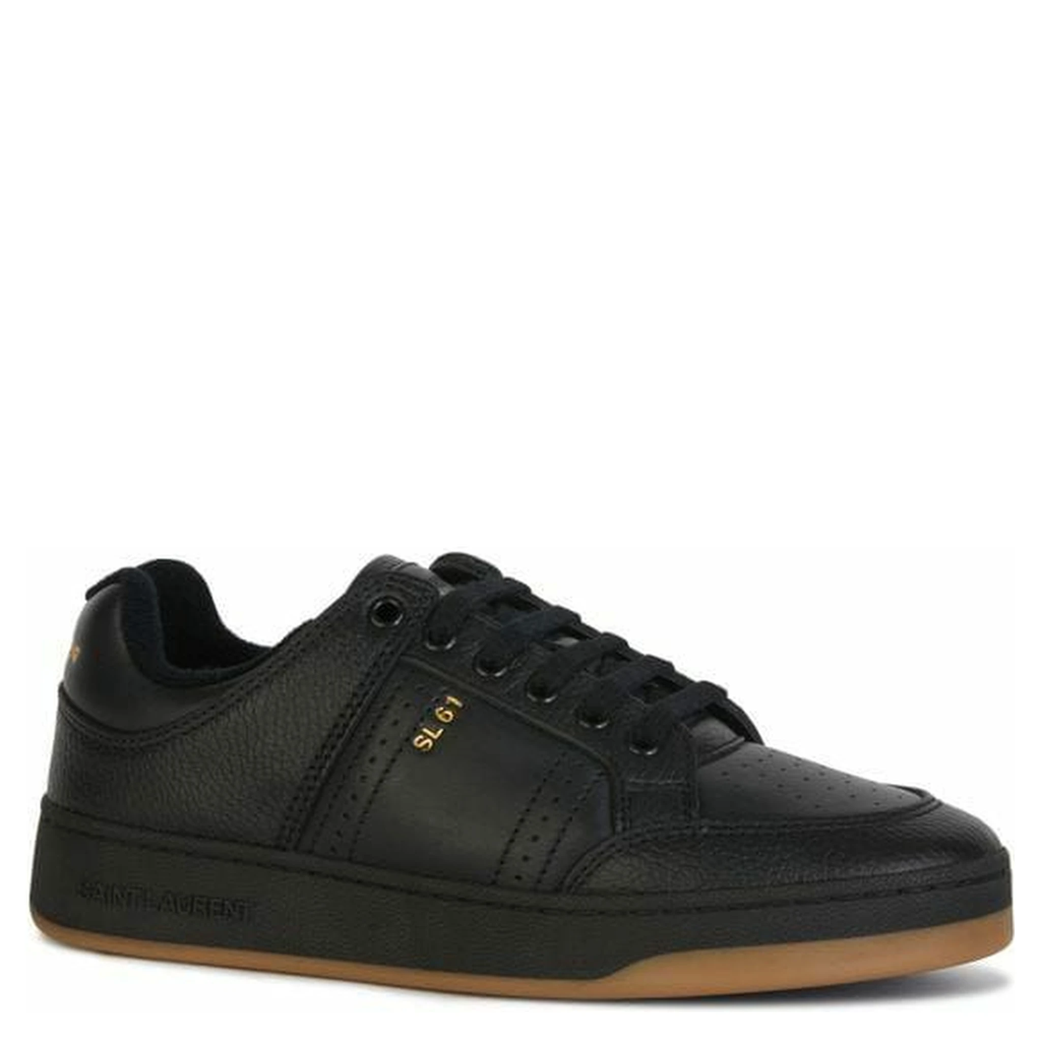Black Calf Leather Low Top Sneakers