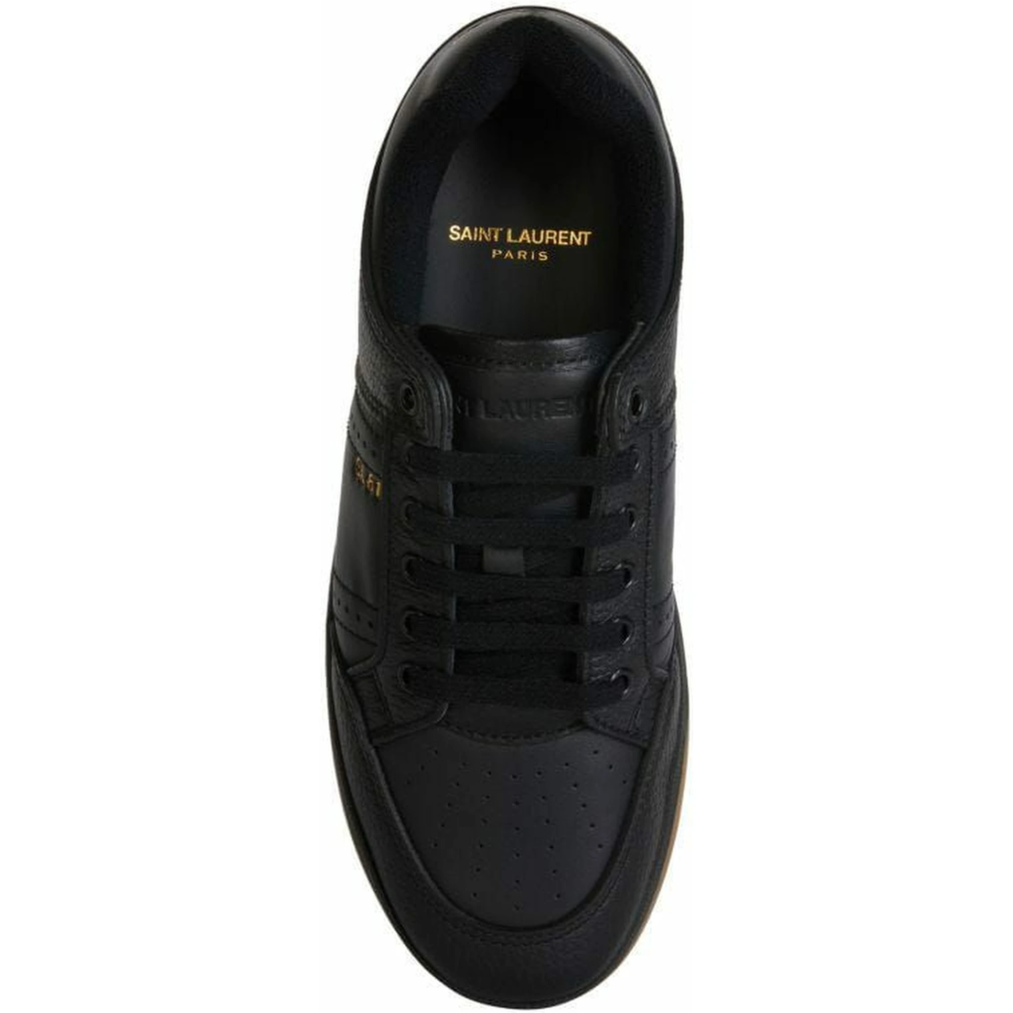 Black Calf Leather Low Top Sneakers