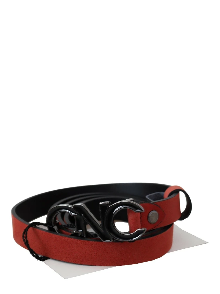 Red Black Leather Black Logo Buckle Blood Belt alternative