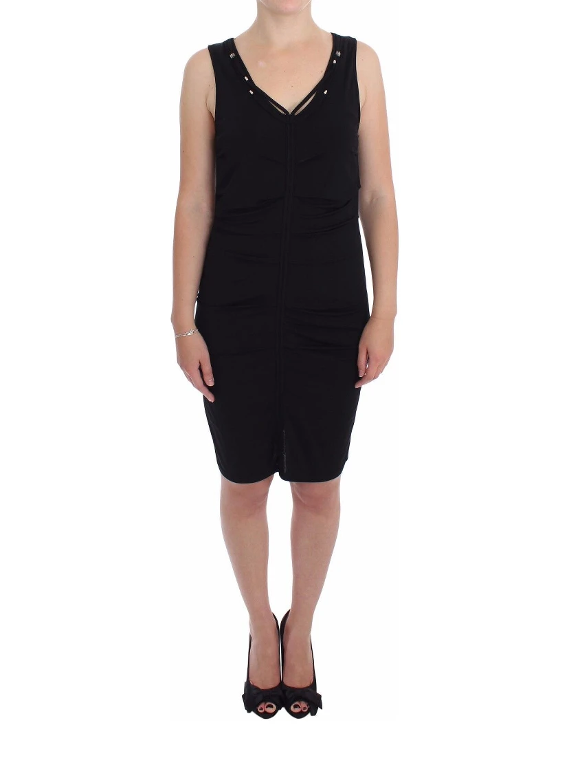 Black Stretch Wiggle Pencil Sheath Bodycon Dress
