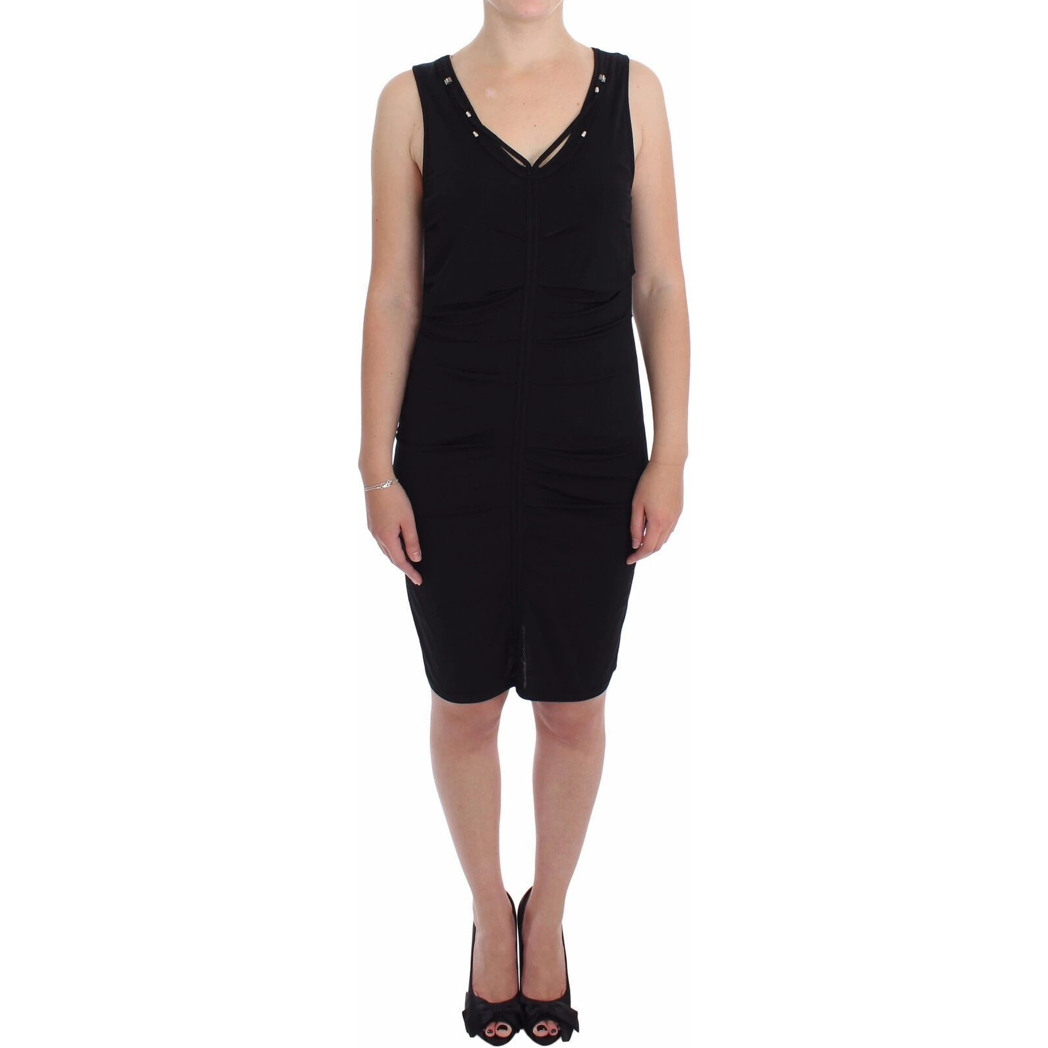 Black Stretch Wiggle Pencil Sheath Bodycon Dress