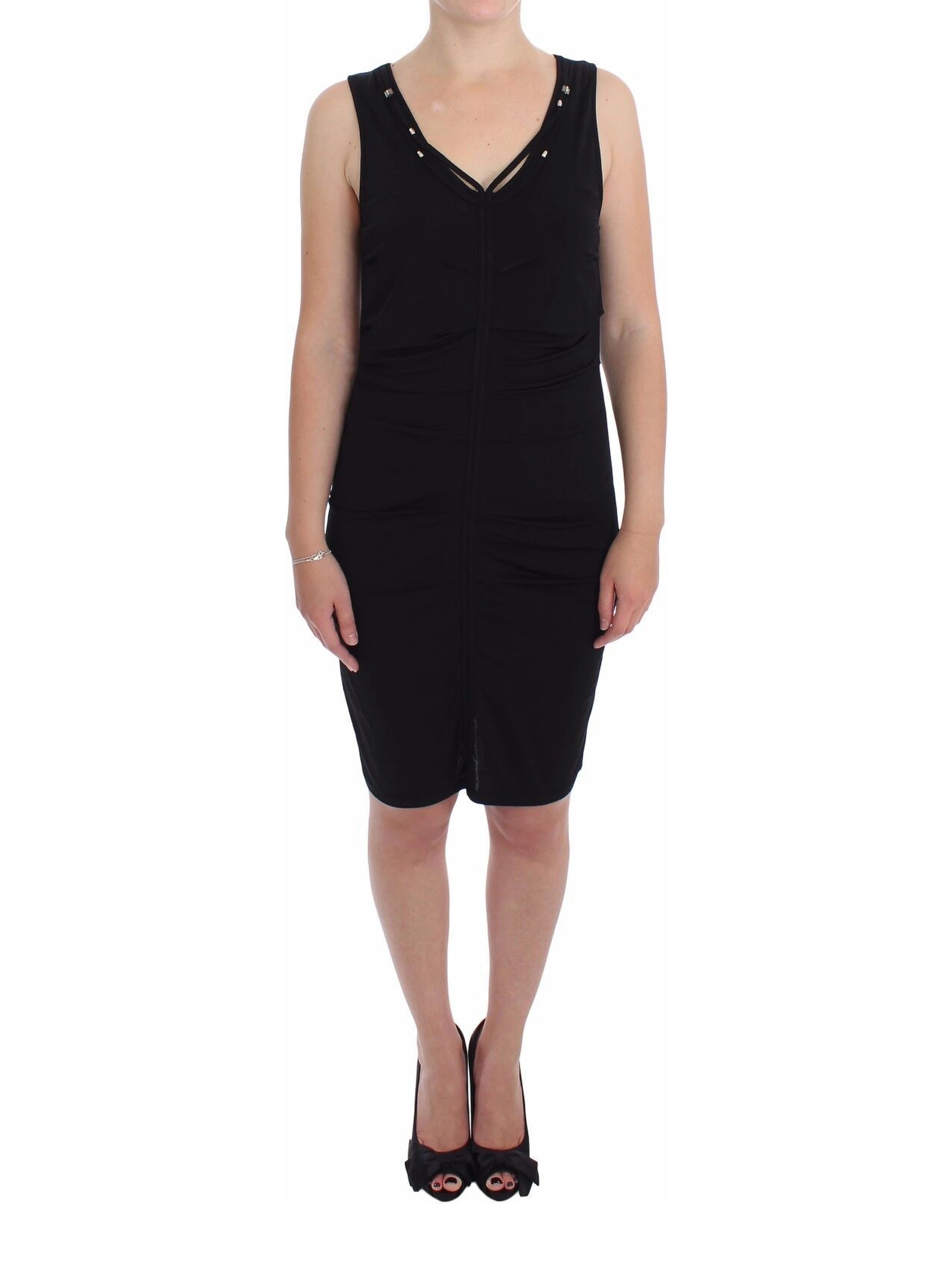 Black Stretch Wiggle Pencil Sheath Bodycon Dress