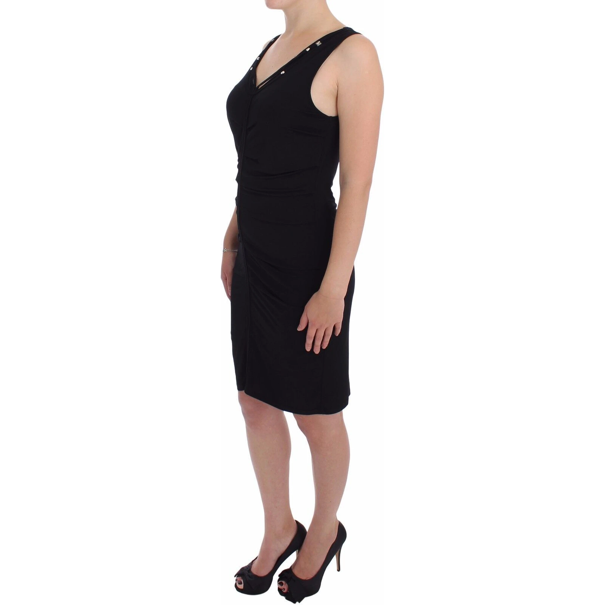 Black Stretch Wiggle Pencil Sheath Bodycon Dress