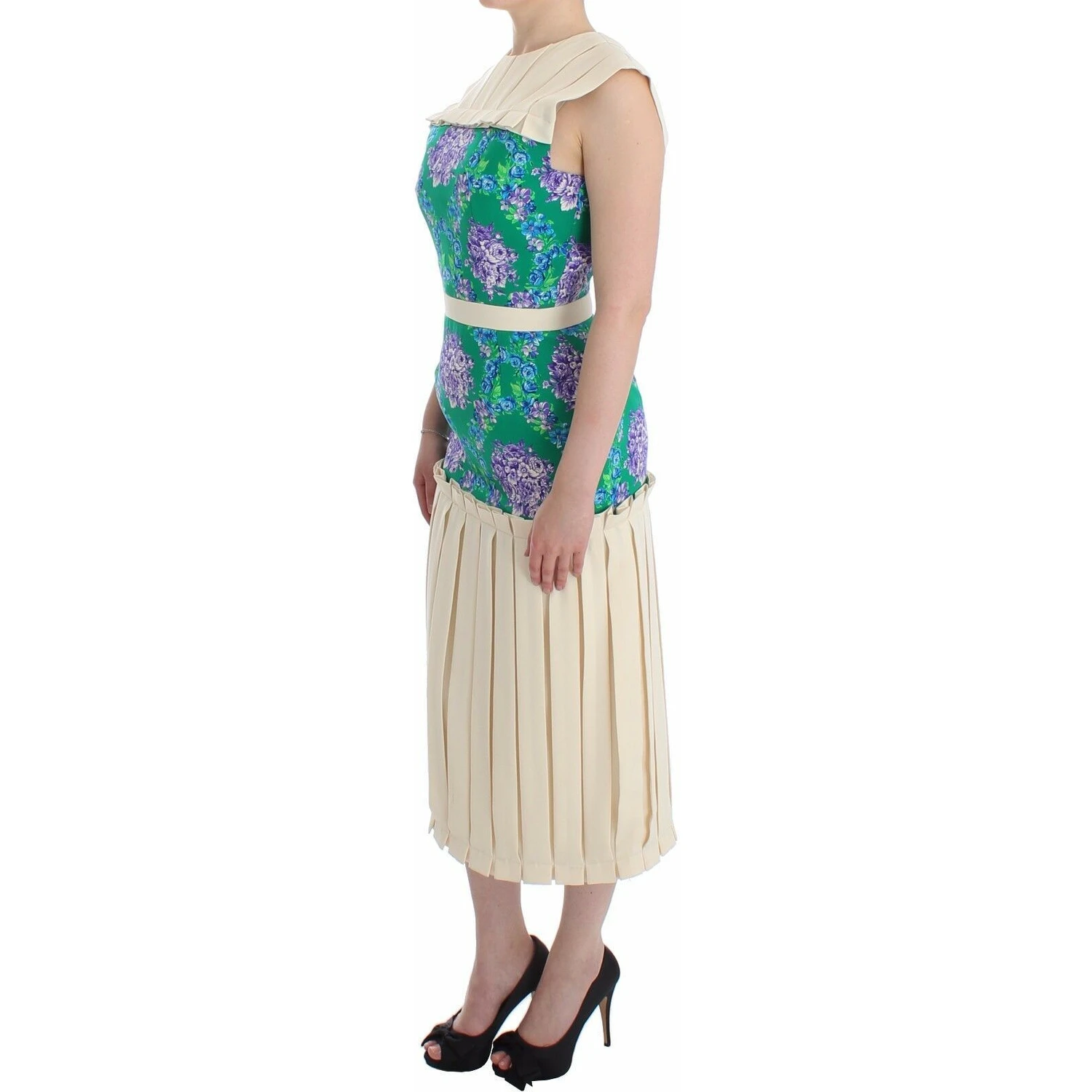 Multicolor Dress Gown Floral Sleeveless Gown