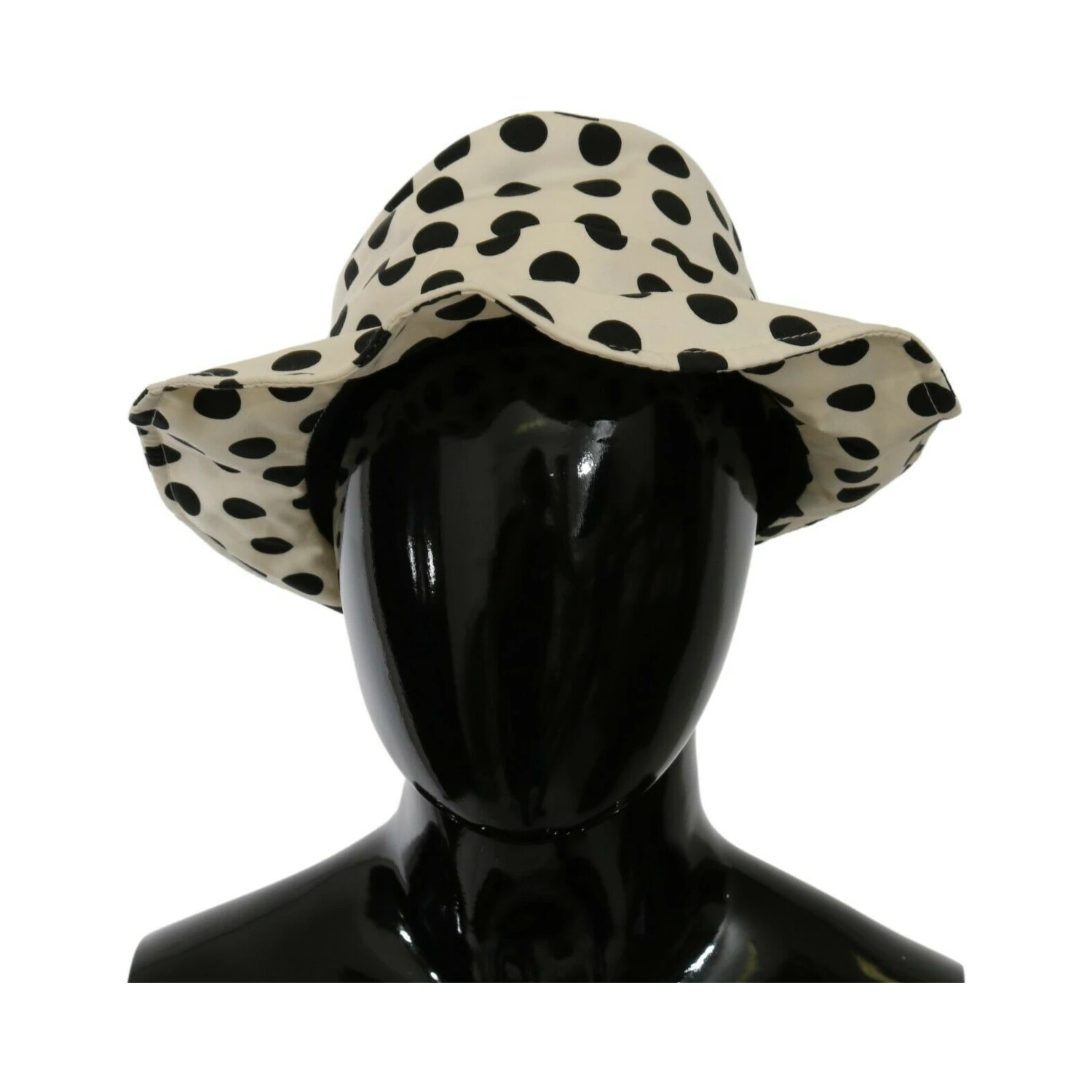 White 100% Cotton Polka Dot Design Trilby Hat