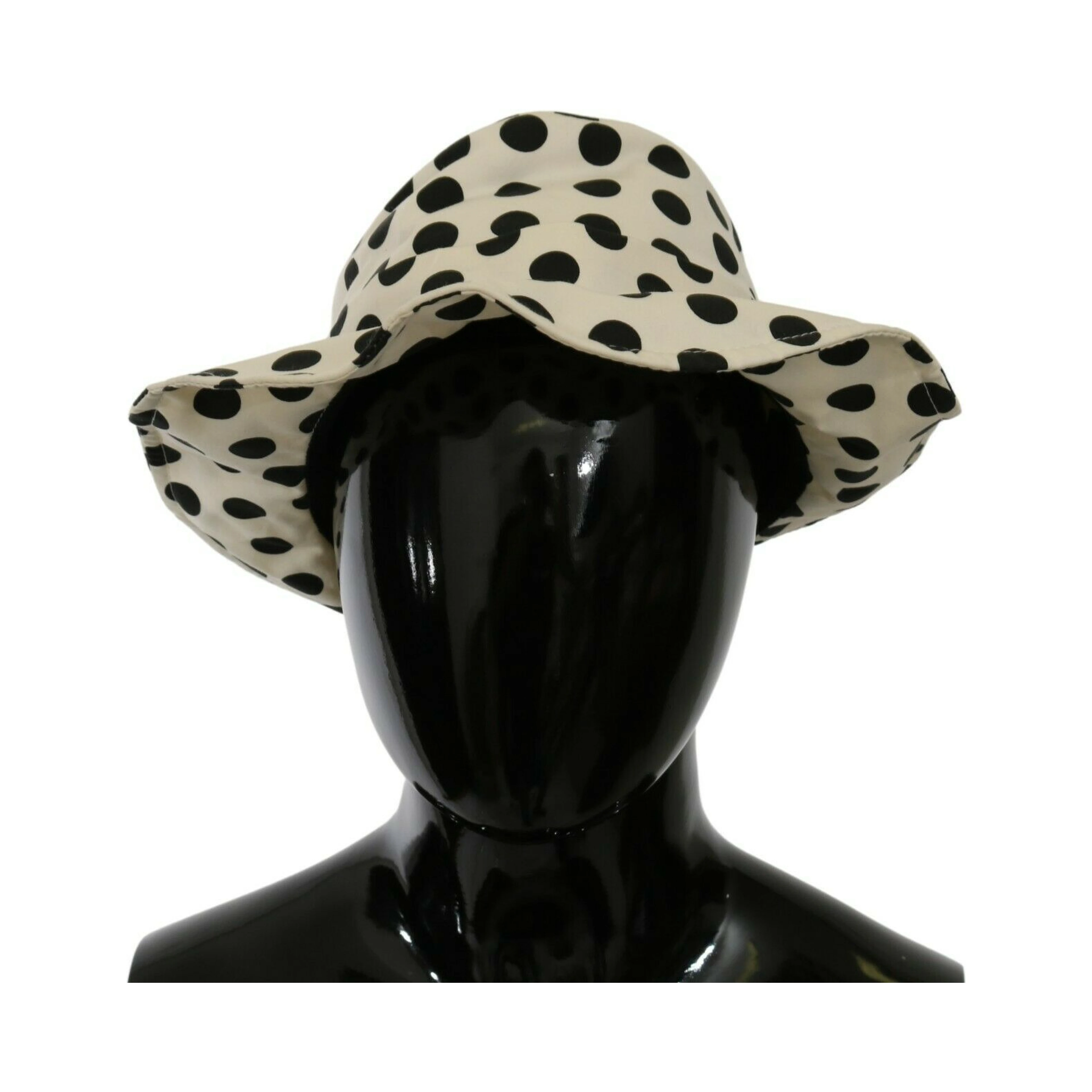 White 100% Cotton Polka Dot Design Trilby Hat