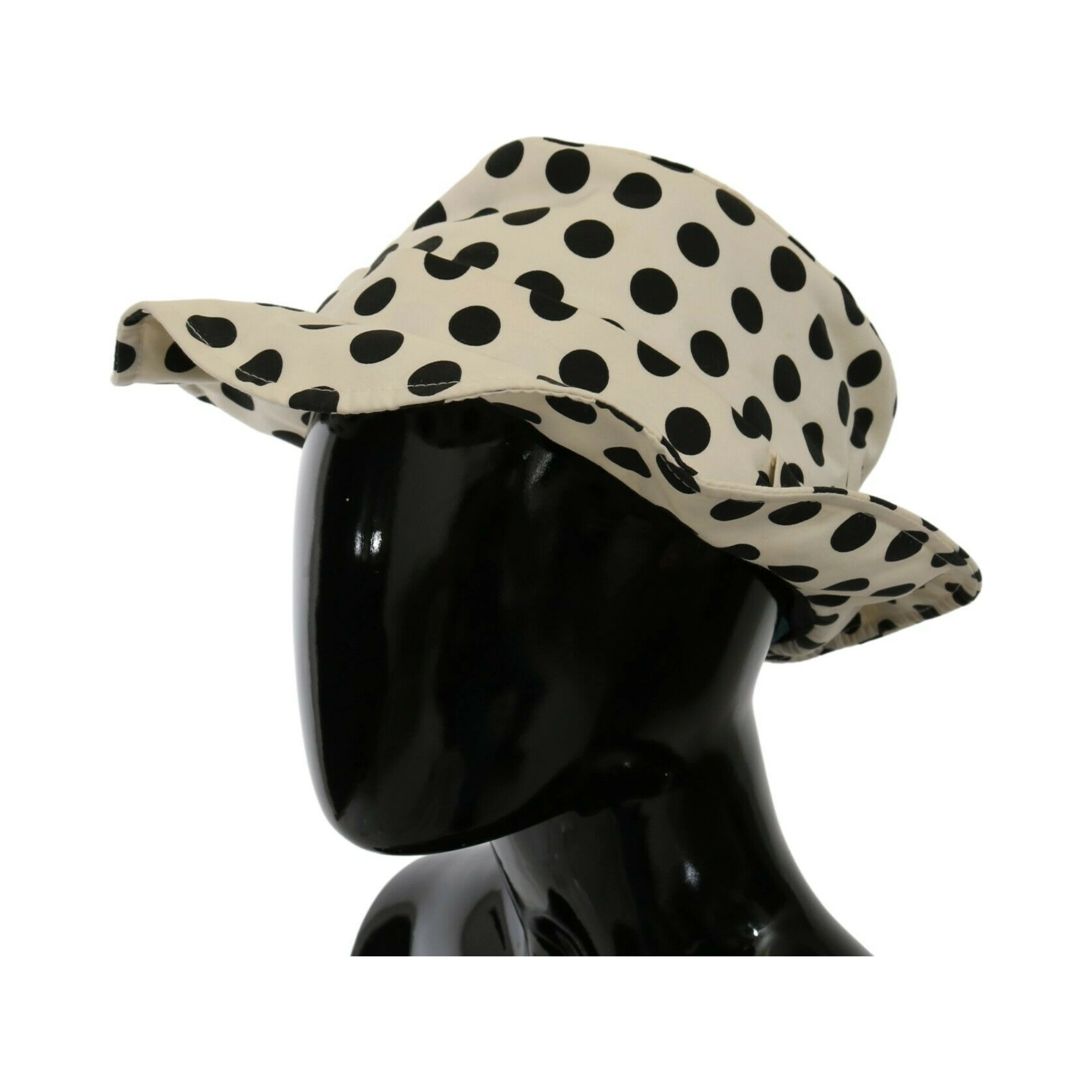 White 100% Cotton Polka Dot Design Trilby Hat