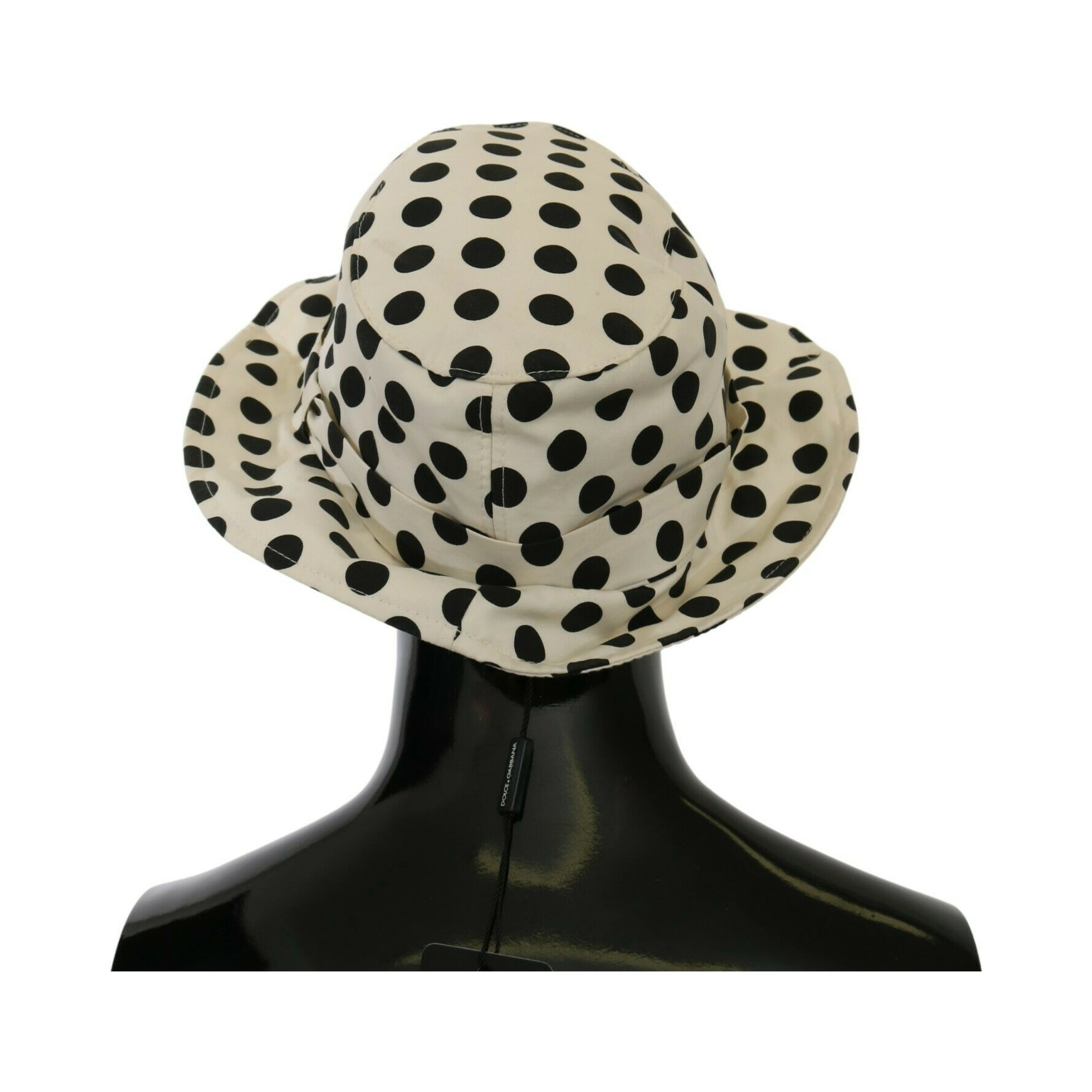 White 100% Cotton Polka Dot Design Trilby Hat