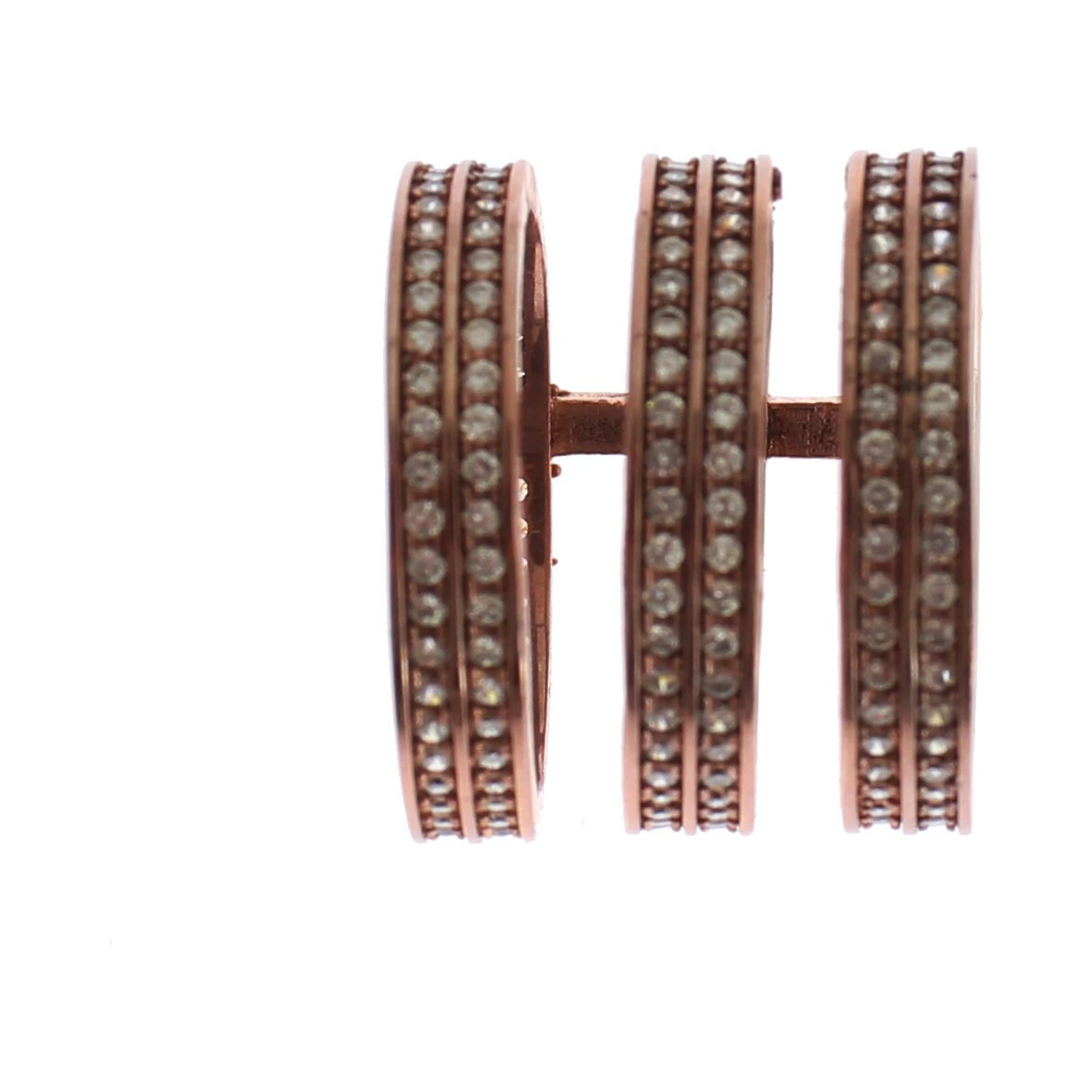 Gold 925 Silver Clear CZ Pink Ring