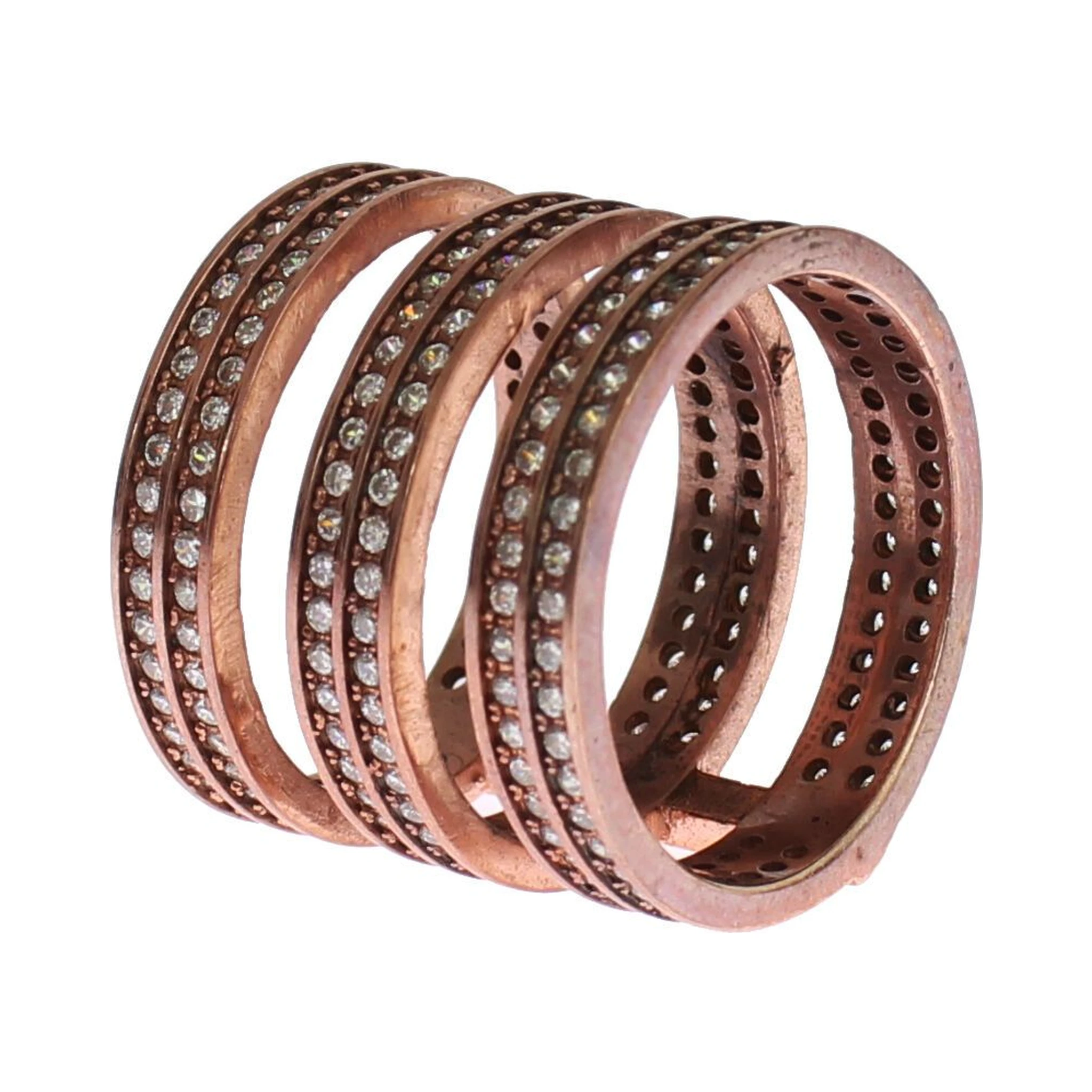 Gold 925 Silver Clear CZ Pink Ring