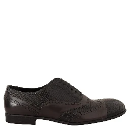 Brown Lizard Skin Leather Oxford Dress Shoes
