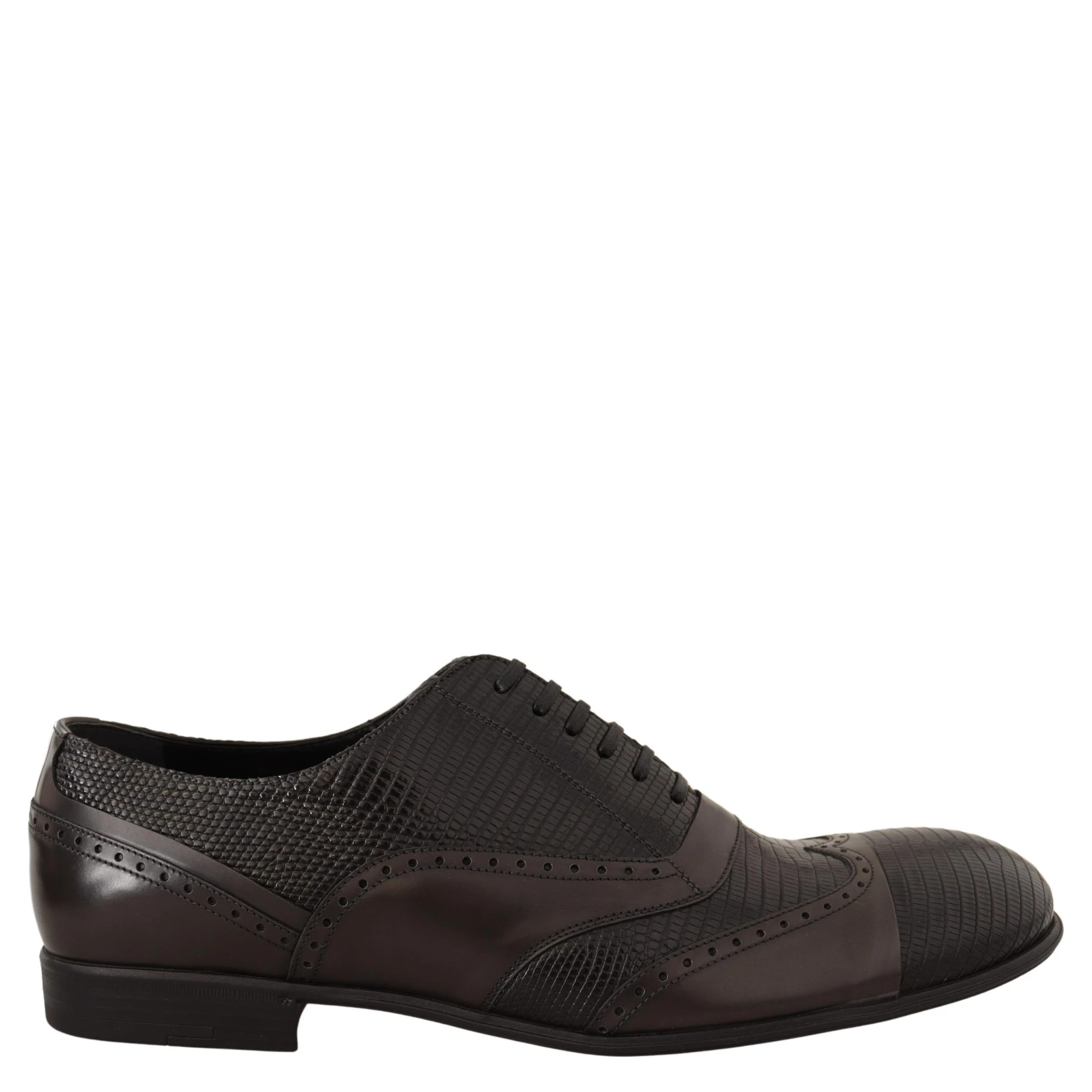 Brown Lizard Skin Leather Oxford Dress Shoes