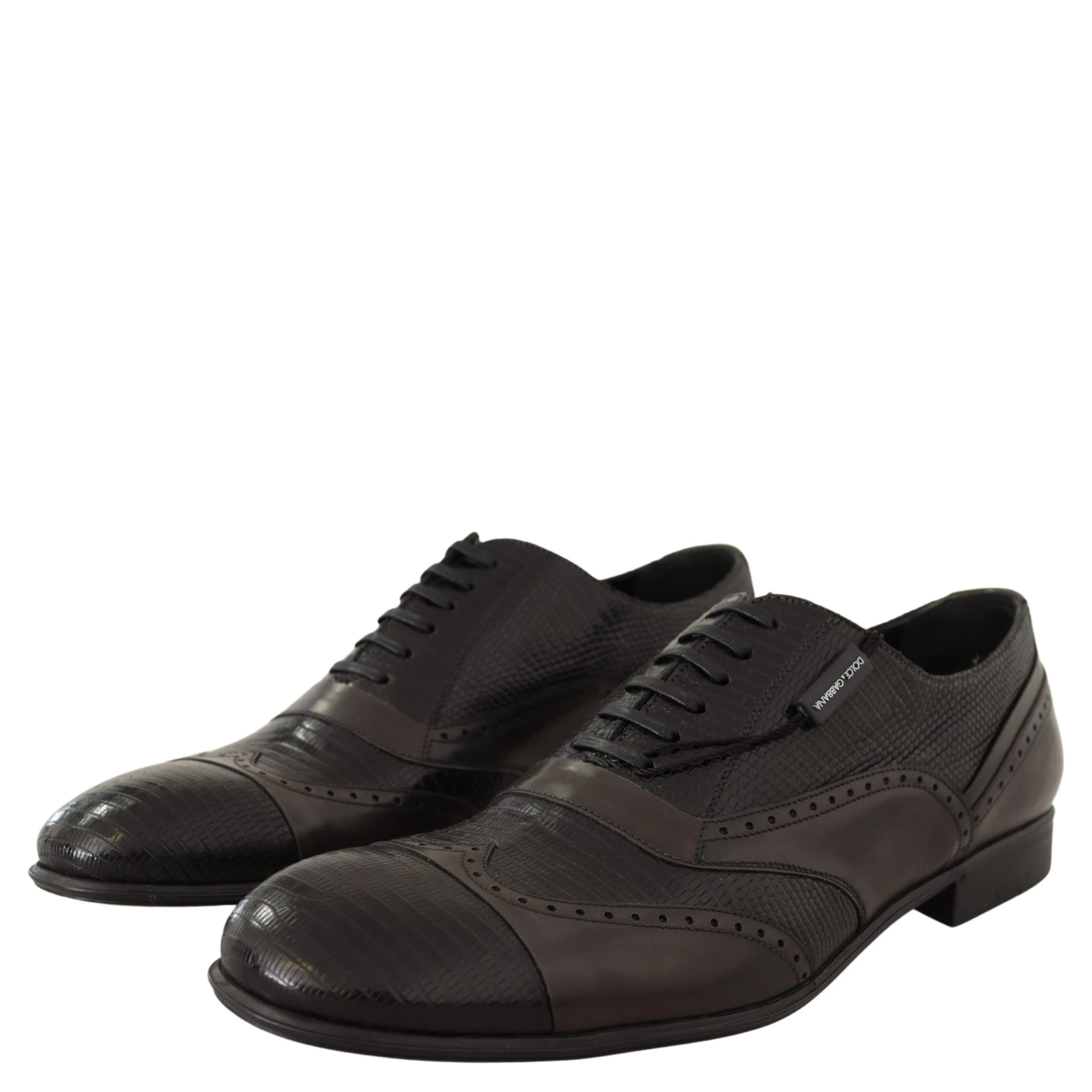Brown Lizard Skin Leather Oxford Dress Shoes
