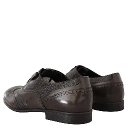 Brown Lizard Skin Leather Oxford Dress Shoes