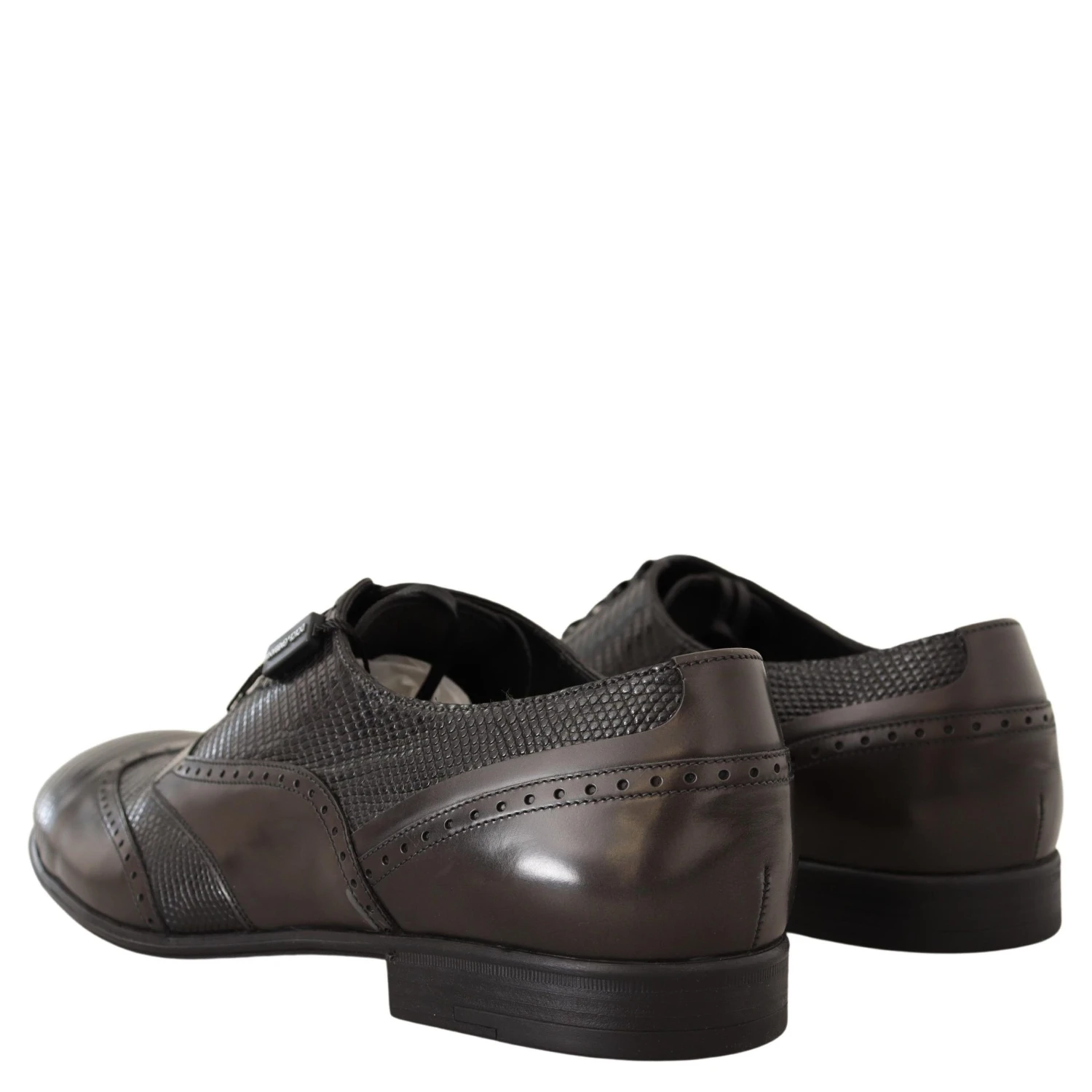 Brown Lizard Skin Leather Oxford Dress Shoes