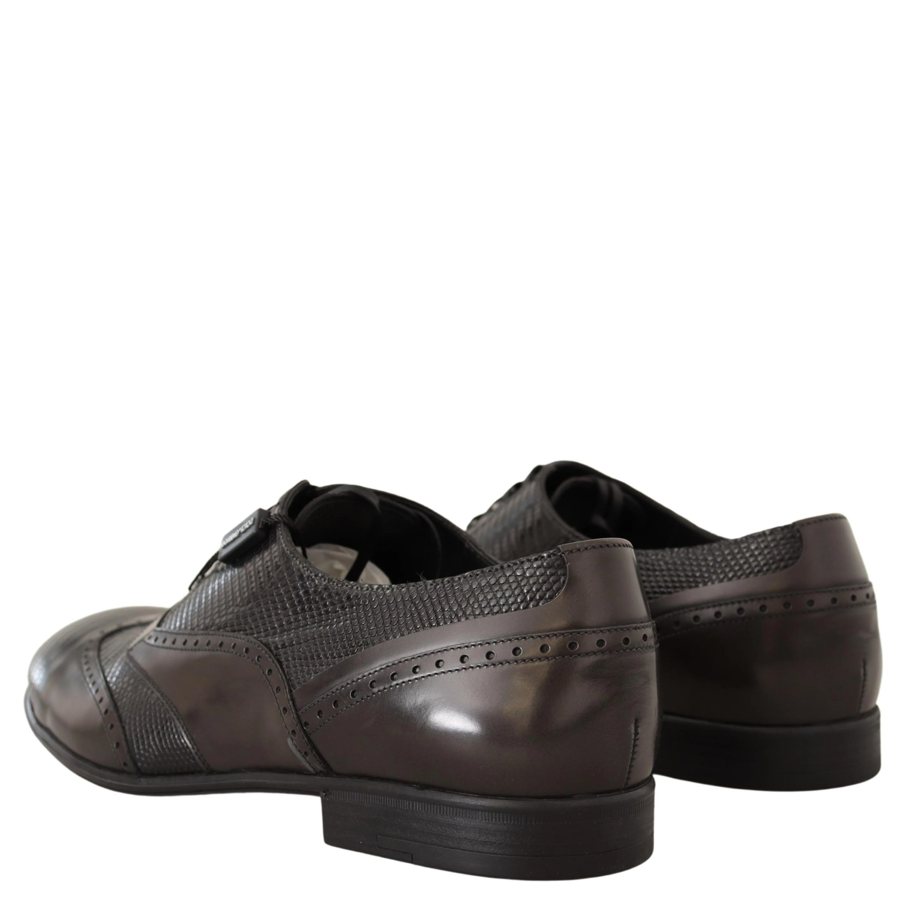 Brown Lizard Skin Leather Oxford Dress Shoes