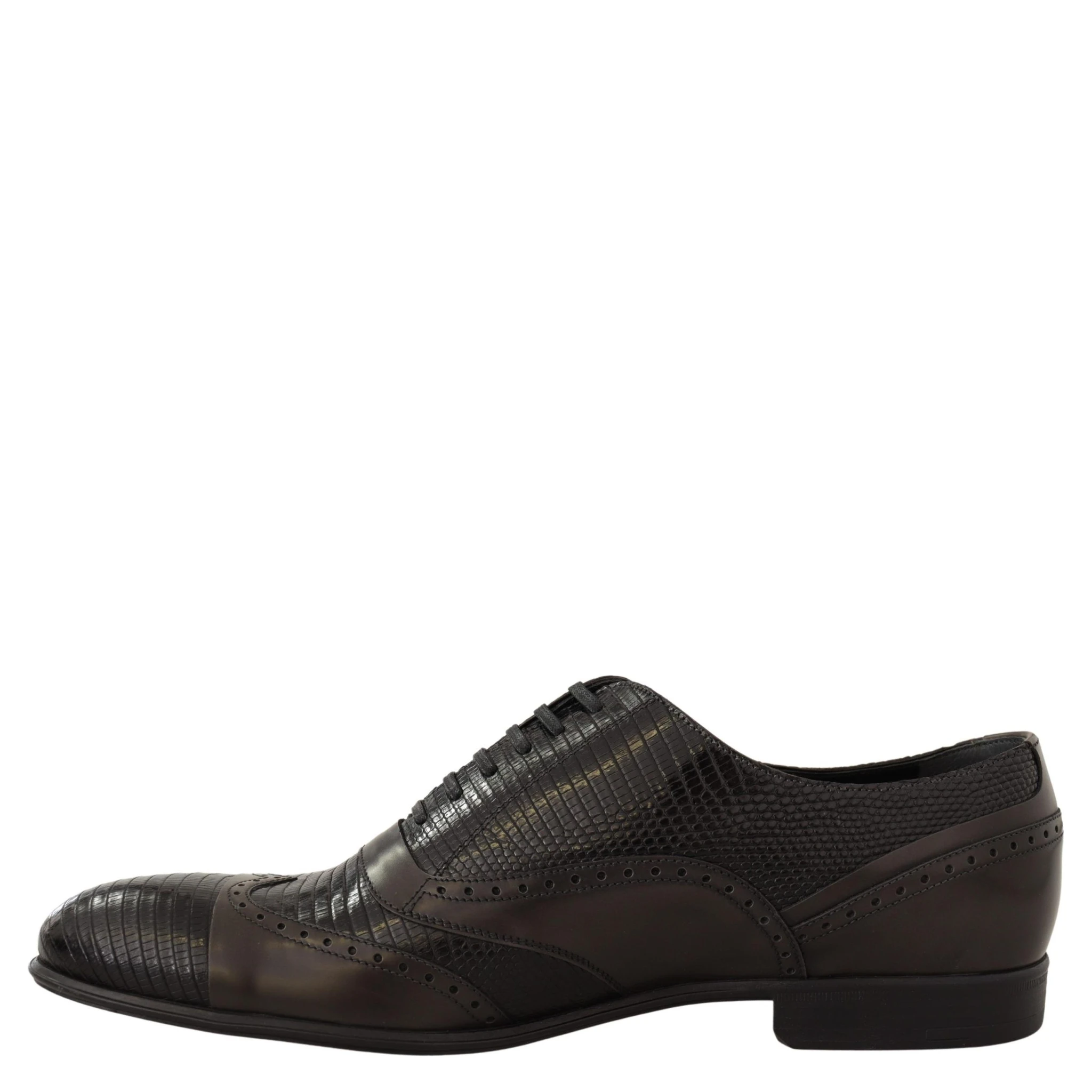 Brown Lizard Skin Leather Oxford Dress Shoes