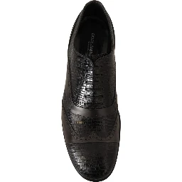 Brown Lizard Skin Leather Oxford Dress Shoes