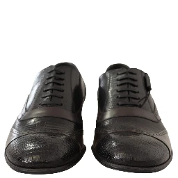 Brown Lizard Skin Leather Oxford Dress Shoes