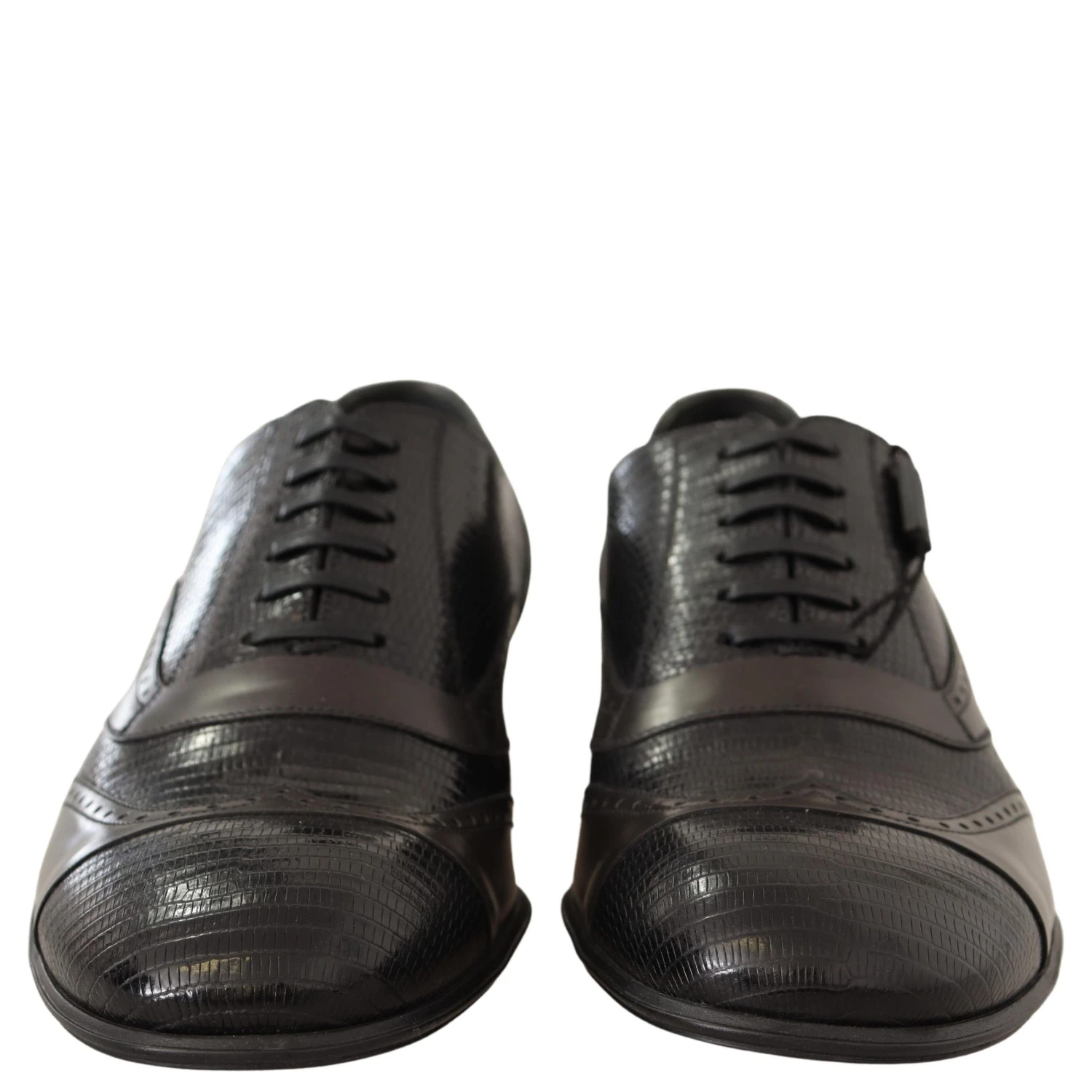 Brown Lizard Skin Leather Oxford Dress Shoes