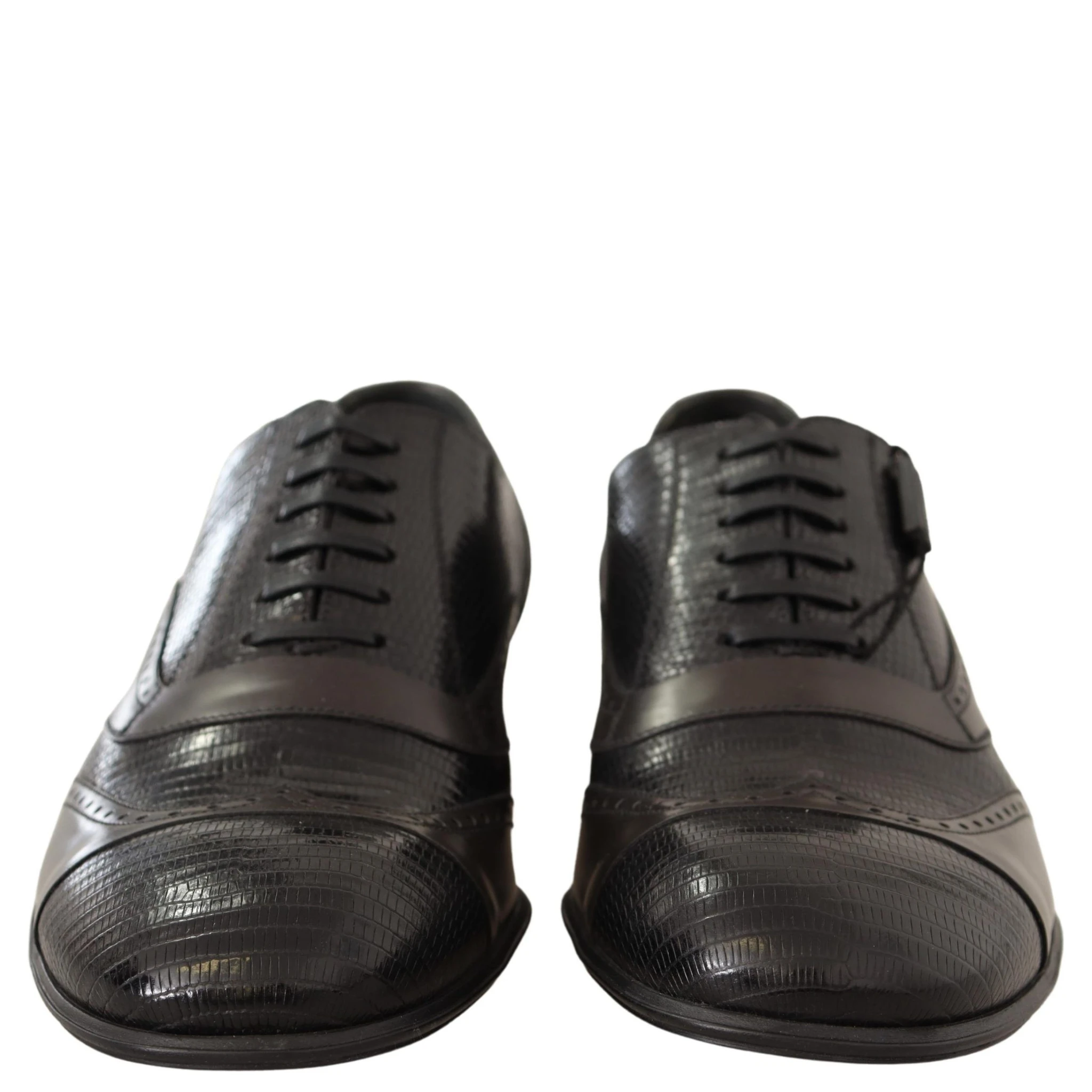 Brown Lizard Skin Leather Oxford Dress Shoes