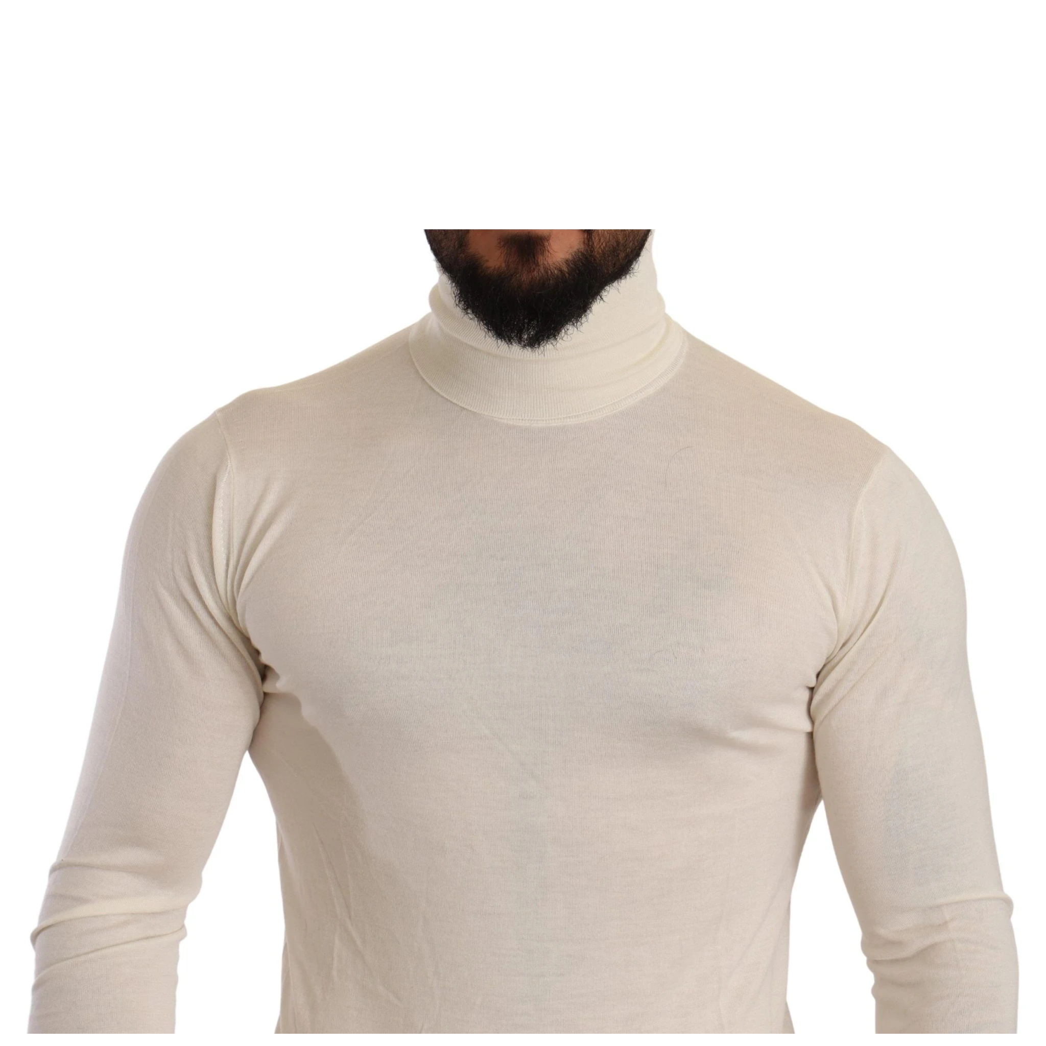 Cream Cashmere Turtleneck Pullover Sweater
