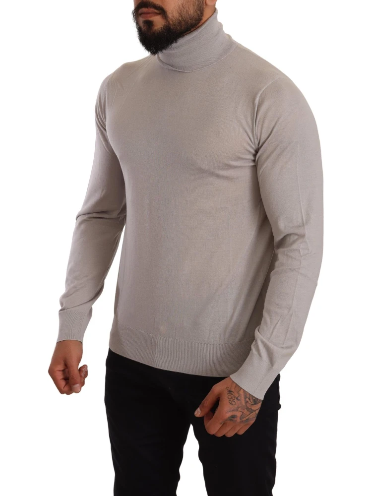 Gray Cashmere Turtleneck Pullover Sweater alternative