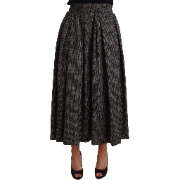 Gray Wool High Waist A-line PIECE Skirt