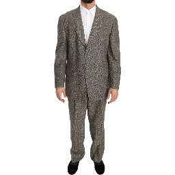 Brown Wool Regular Single  Breasted Suit