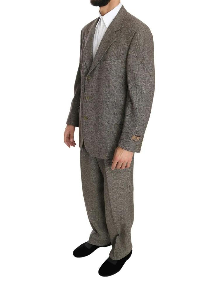 Brown Wool Regular Single  Breasted Suit alternative