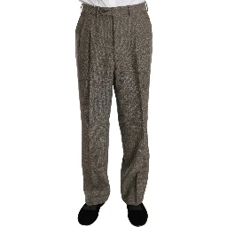 Brown Wool Regular Single  Breasted Suit