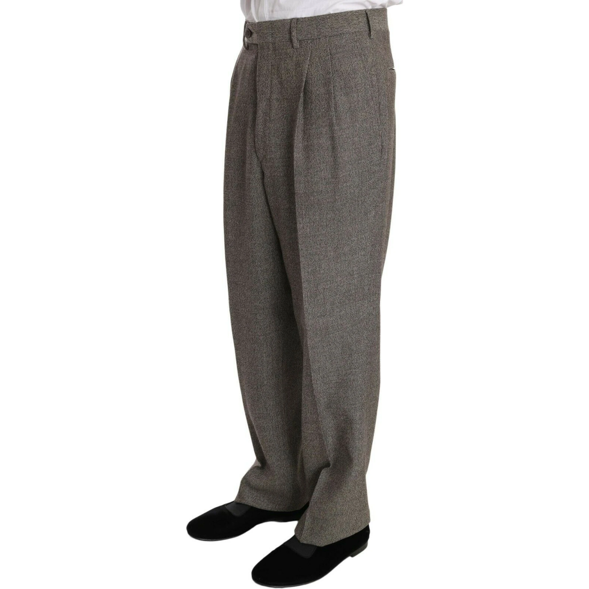 Brown Wool Regular Single Breasted Suit