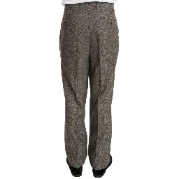 Brown Wool Regular Single  Breasted Suit