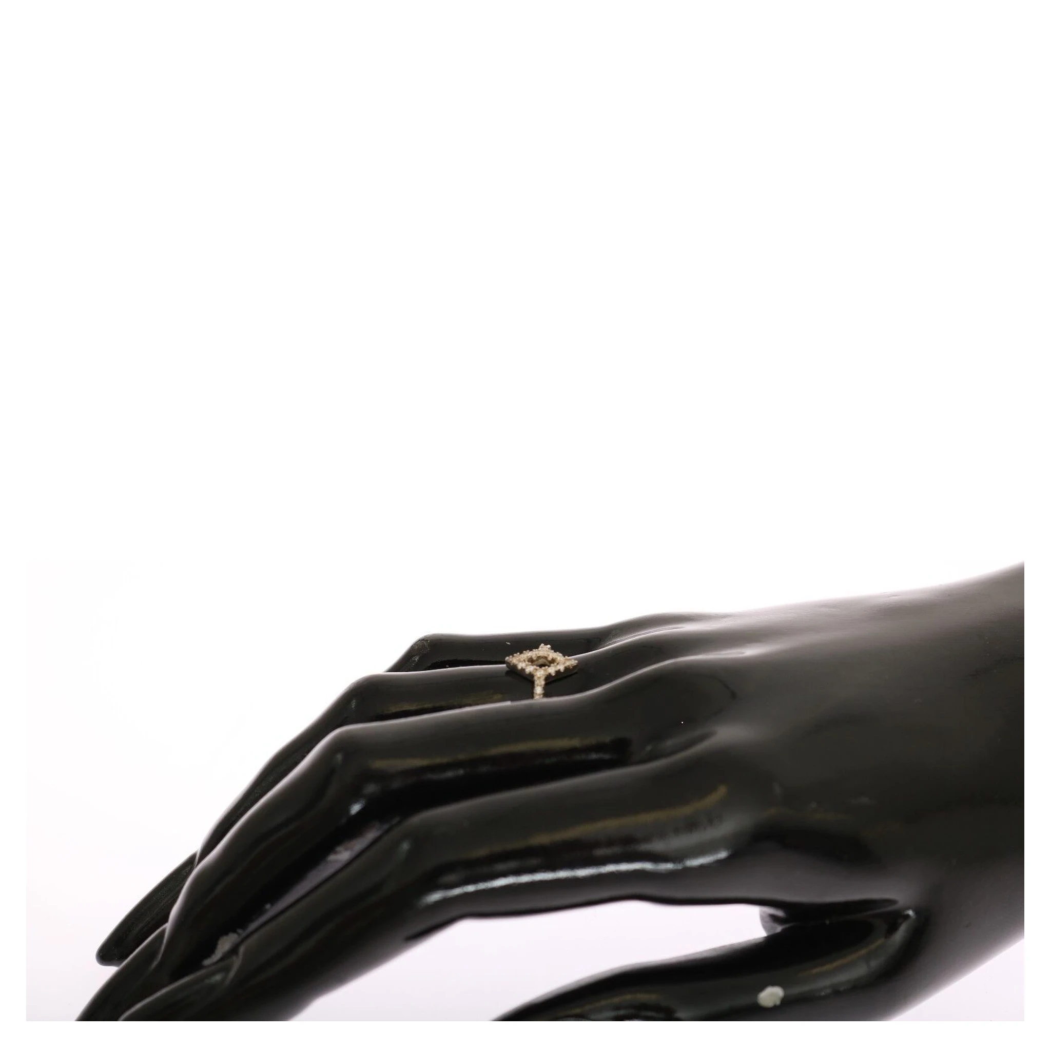 Silver Rhombus Womens Clear CZ 925 Silver Ring