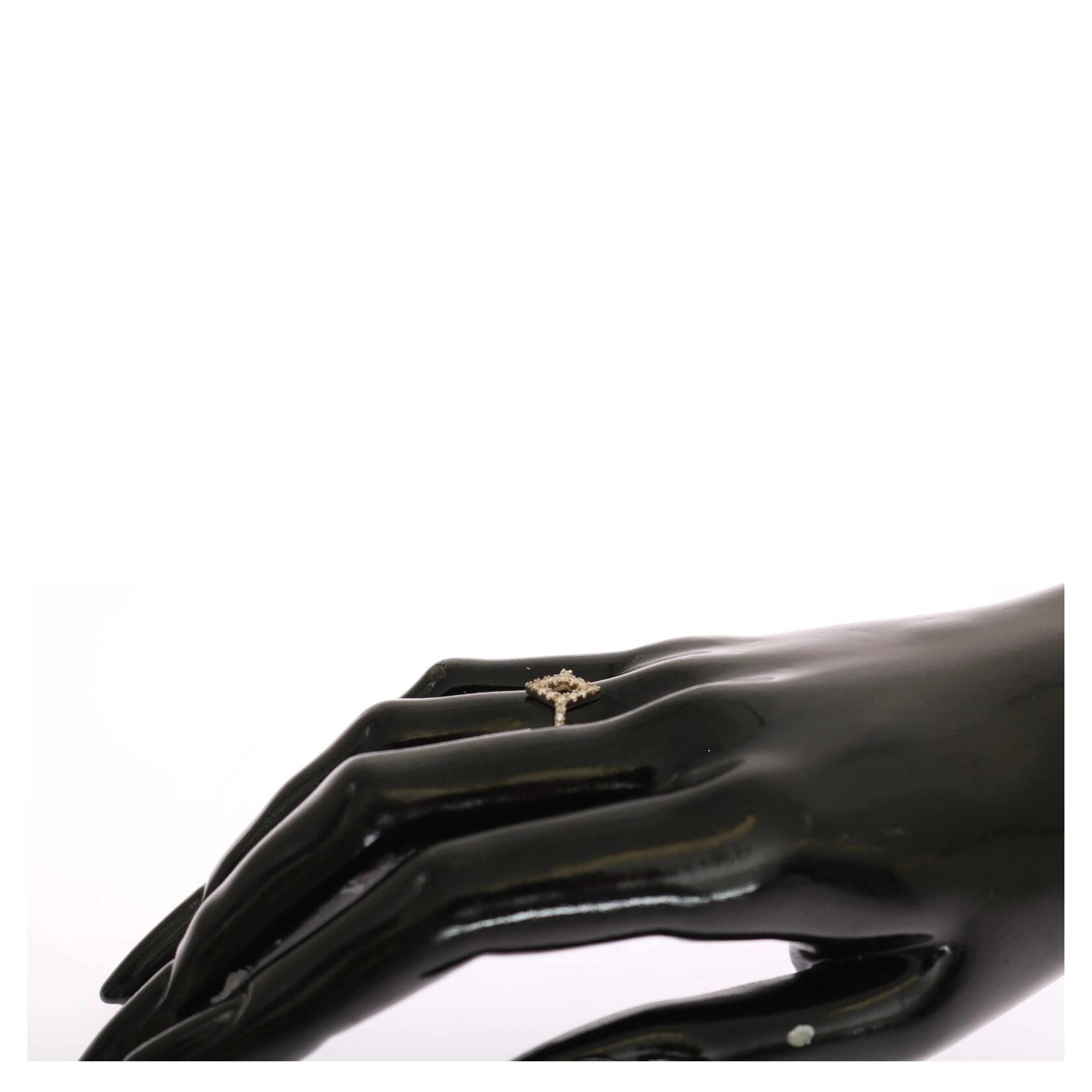 Silver Rhombus Womens Clear CZ 925 Silver Ring