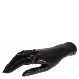 Black CZ Rhodium 925 Silver Womens Ring