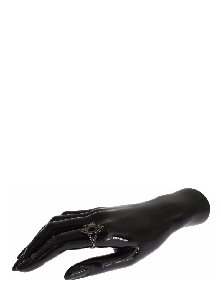 Black CZ Rhodium 925 Silver Womens Ring alternative