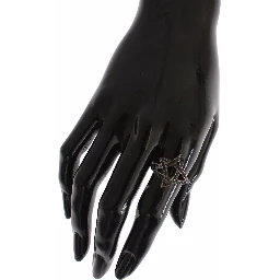 Black CZ Rhodium 925 Silver Womens Ring