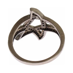 Black CZ Rhodium 925 Silver Womens Ring