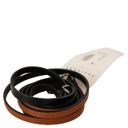 Brown Leather Silver Tone Buckle Belt