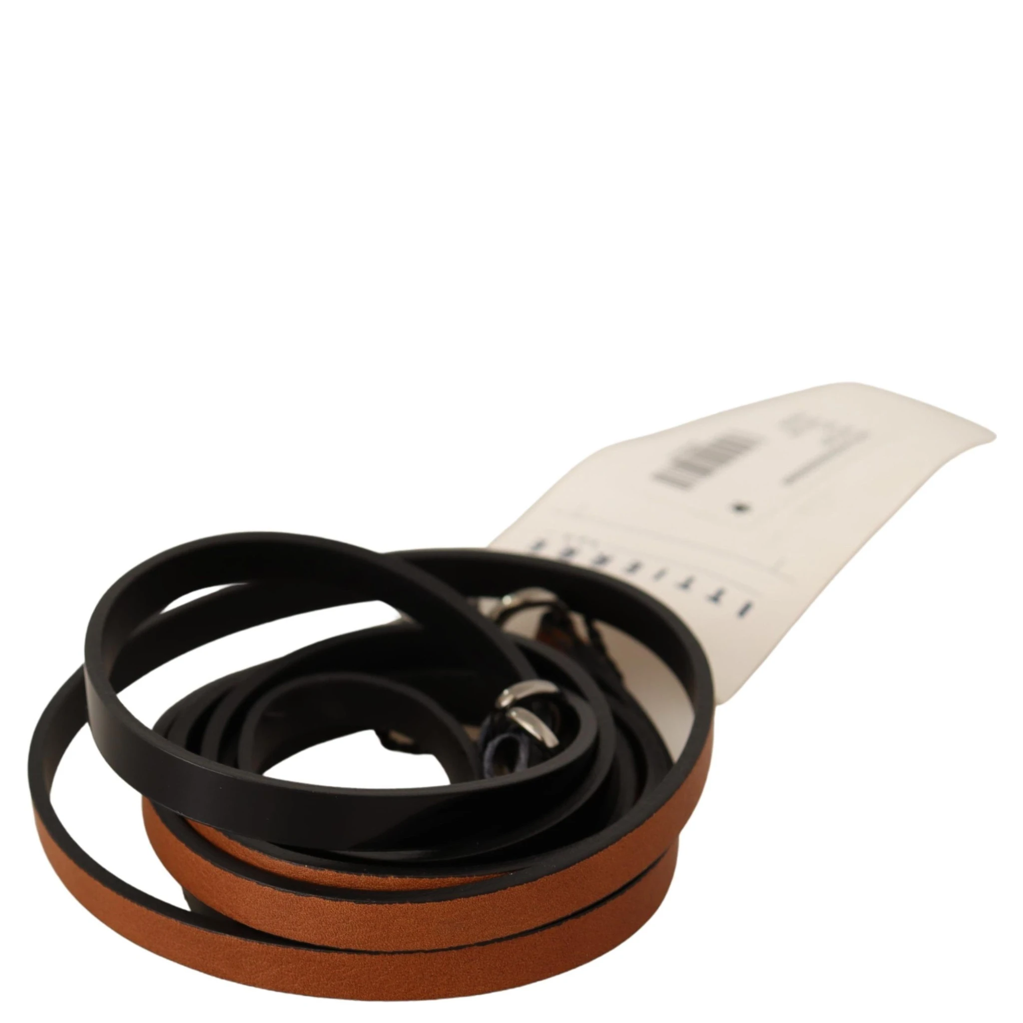 Brown Leather Silver Tone Buckle Belt